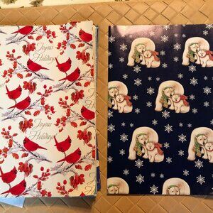 11 Holiday Vintage Nature Sheets of Wrapping Paper 20" x 30"